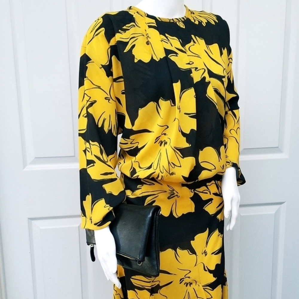Vintage Black Floral Dress